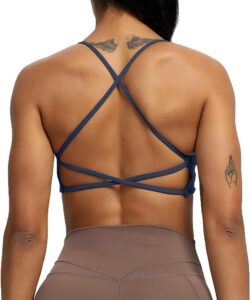 Strappy sports bra from the back