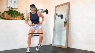 banded lateral shuffle exercise for a flat butt