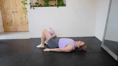 bridge pose with yoga block squeeze