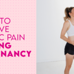 Hero image with 'How to Relieve Pelvic Pain During Pregnancy' headline and photo of pregnant woman smiling and holding her belly